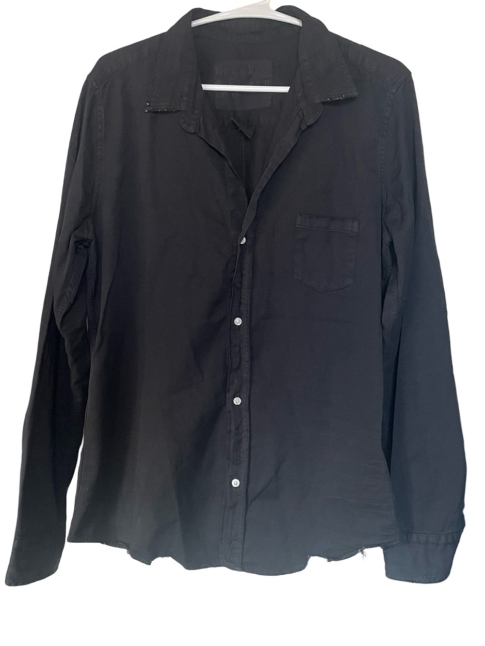 Frank & Eileen Eileen Shirt XL Black Relaxed Button Up Cotton - Picture 3 of 15